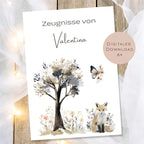 Druckvorlage Wald Fuchs Zeugnismappe personalisiert | Zeugnis Name Geschenk Schulanfang I Geschenkidee Einschulung Ausdrucken PDF Download