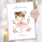 Druckvorlage Ballerina Zeugnismappe personalisiert | Zeugnis Name Geschenk Schulanfang I Geschenkidee Einschulung Ausdrucken PDF Download
