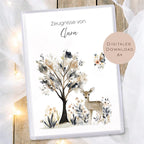 Druckvorlage Reh Zeugnismappe personalisiert | Zeugnis Name Geschenk Schulanfang I Geschenkidee Einschulung Ausdrucken PDF Download