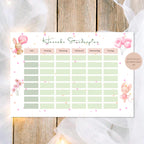 Druckvorlage Stundenplan Hase Name personalisiert | Geschenk Schulanfang | Geschenkidee Schultüte Einschulung Ausdrucken PDF Download