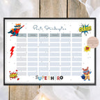 Druckvorlage Stundenplan Hero Held Name personalisiert | Geschenk Schulanfang | Geschenkidee Schultüte Einschulung Ausdrucken PDF Download
