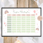 Druckvorlage Stundenplan Regenbogen Name personalisiert | Geschenk Schulanfang | Geschenkidee Schultüte Einschulung Ausdrucken PDF Download
