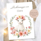 Druckvorlage Zeichenmappe Lamm Name personalisiert | Postmappe Geschenk Schulanfang I Schulmappe Einschulung Ausdrucken PDF Download