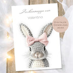 Druckvorlage Zeichenmappe Hase Name personalisiert | Postmappe Geschenk Schulanfang I Schulmappe Einschulung Ausdrucken PDF Download