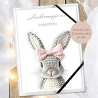 Druckvorlage Zeichenmappe Hase Name personalisiert | Postmappe Geschenk Schulanfang I Schulmappe Einschulung Ausdrucken PDF Download