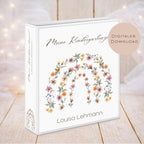Druckvorlage Kindergarten Ordner Krippe Regenbogen Name personalisiert | Kita Sammelmappe I Ringordner Kindergartenzeit Ausdrucken Download