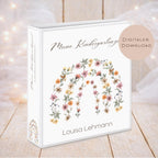 Druckvorlage Kindergarten Ordner Krippe Regenbogen Name personalisiert | Kita Sammelmappe I Ringordner Kindergartenzeit Ausdrucken Download