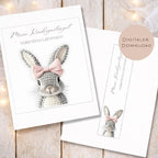 Druckvorlage Kindergarten Ordner Krippe Hase Name personalisiert | Kita Sammelmappe I Ringordner Kindergartenzeit Ausdrucken Download