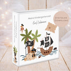 Druckvorlage Kindergarten Ordner Krippe Pirat Name personalisiert | Kita Sammelmappe I Ringordner Kindergartenzeit Ausdrucken Download