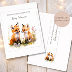 Druckvorlage Kindergarten Ordner Krippe Fuchs Name personalisiert | Kita Sammelmappe I Ringordner Kindergartenzeit Ausdrucken Download