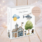 Druckvorlage Kindergarten Ordner Krippe Polizei Name personalisiert | Kita Sammelmappe I Ringordner Kindergartenzeit Ausdrucken Download
