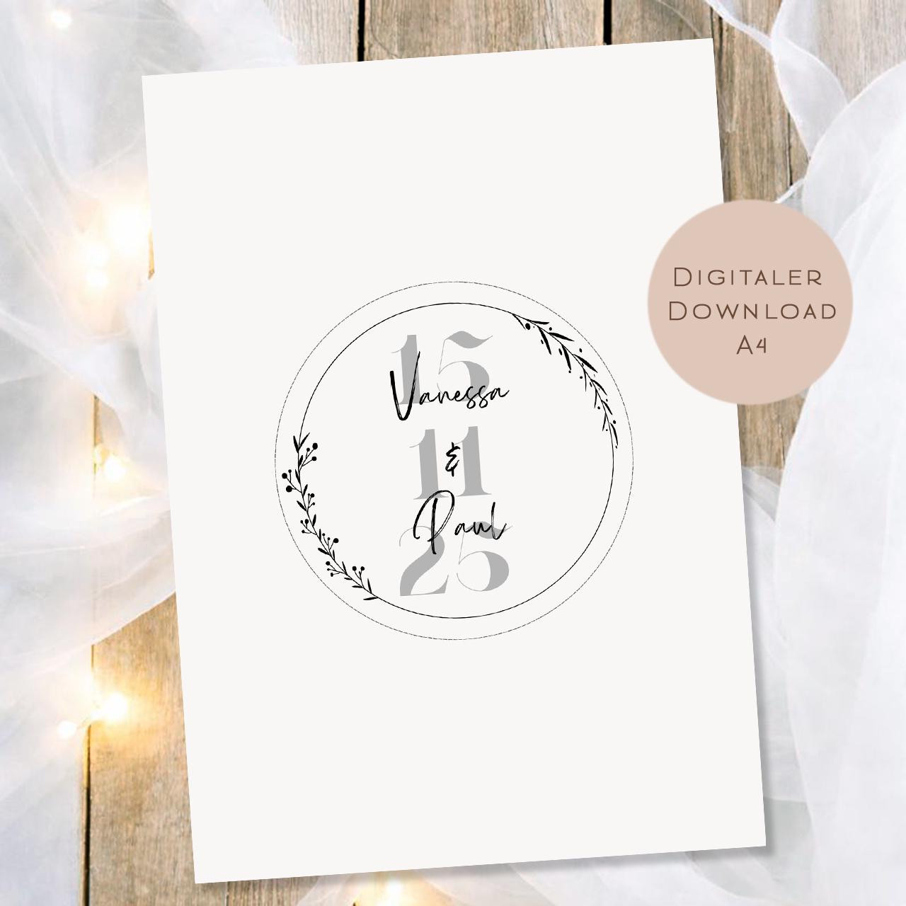 Hochzeitsgeschenk Schüttelkarte Hochzeit | Geldgeschenk Brautpaar Gutschein | personalisiert mit Name Geld schenken Ausdrucken PDF Download