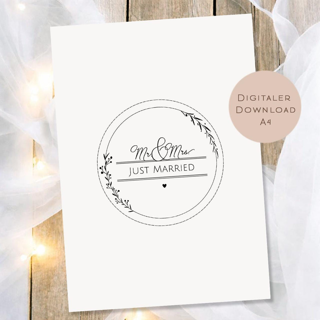 Druckvorlage Hochzeitsgeschenk Schüttelkarte Hochzeit | Geschenk Brautpaar Geld Gutschein | Geldgeschenk Mr & Mrs Ausdrucken PDF Download