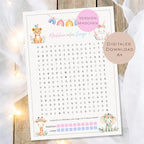 Druckvorlage  Mädchen oder Junge ? Baby Shower Suchrätsel | Geschlecht Orakel Babyparty Gender Reveal | PDF Download Ausdrucken Version Girl