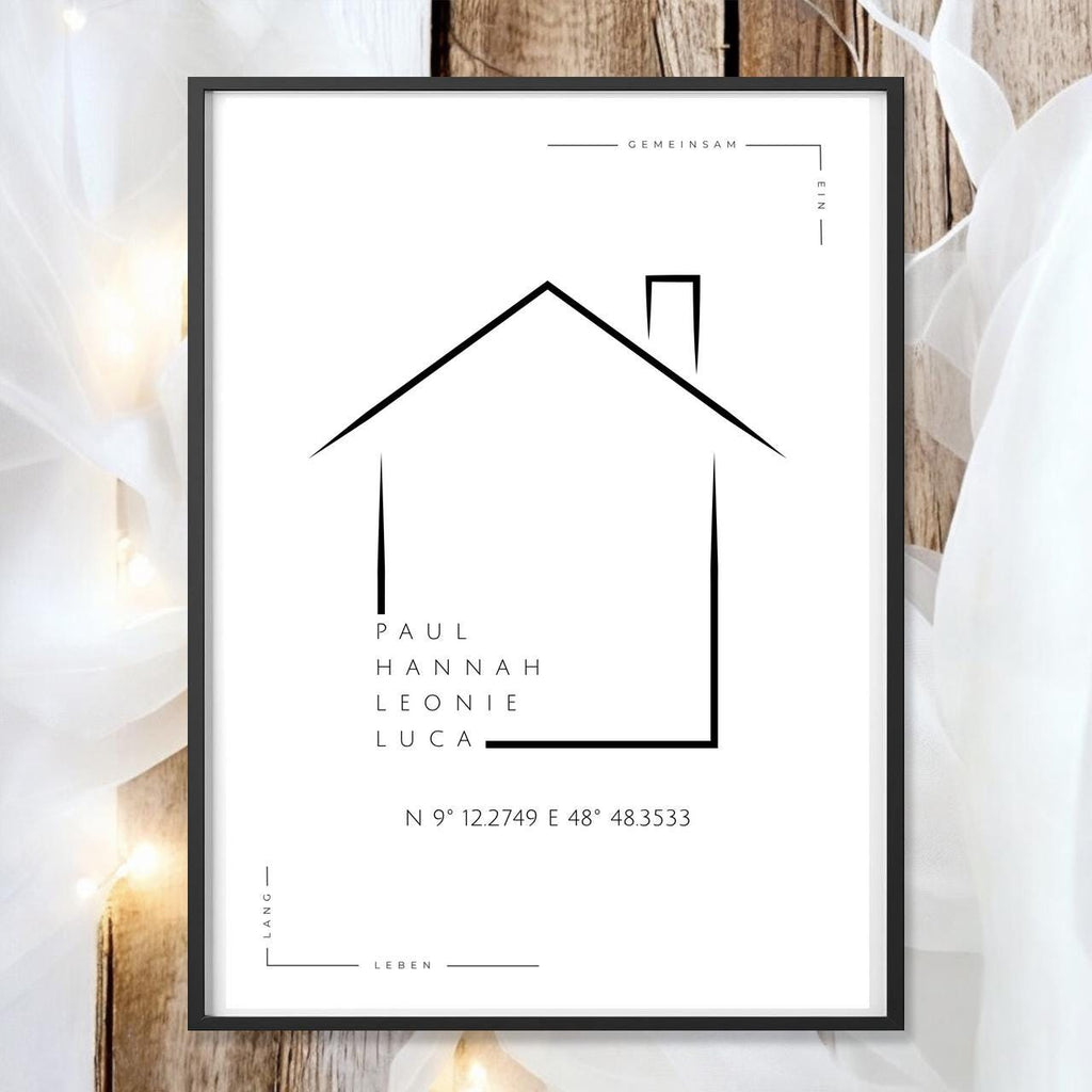 Hochzeit Poster Name Datum A4 A3 | Hochzeitsgeschenk Name personalisiert | Brautpaar Geldgeschenk Hochzeit Geschenk Richtfest Geld schenken