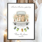 Hochzeit Poster Name Datum A4 A3 | Hochzeitsgeschenk Name personalisiert | Brautpaar Geldgeschenk Hochzeit Geschenk Richtfest Geld schenken