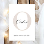 Geburtsposter Name Geburtsdaten A4 A3 | Personalisiertes Baby Poster | Geschenk zur Geburt Taufe | Kinderzimmer Deko Geschenk zum Einrahmen