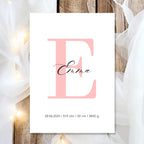 Geburtsposter Name Geburtsdaten A4 A3 | Personalisiertes Baby Poster | Geschenk zur Geburt Taufe | Kinderzimmer Deko Geschenk zum Einrahmen