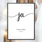 Hochzeit Poster Name Datum A4 A3 | Hochzeitsgeschenk Name personalisiert | Brautpaar Geldgeschenk Hochzeit Geschenk Richtfest Geld schenken