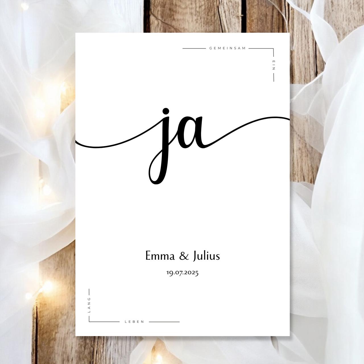 Hochzeit Poster Name Datum A4 A3 | Hochzeitsgeschenk Name personalisiert | Brautpaar Geldgeschenk Hochzeit Geschenk Richtfest Geld schenken