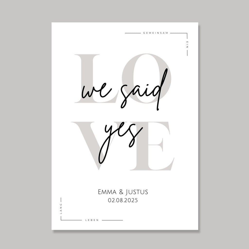 Hochzeit Poster Name Datum A4 A3 | Hochzeitsgeschenk Name personalisiert | Brautpaar Geldgeschenk Hochzeit Geschenk Richtfest Geld schenken
