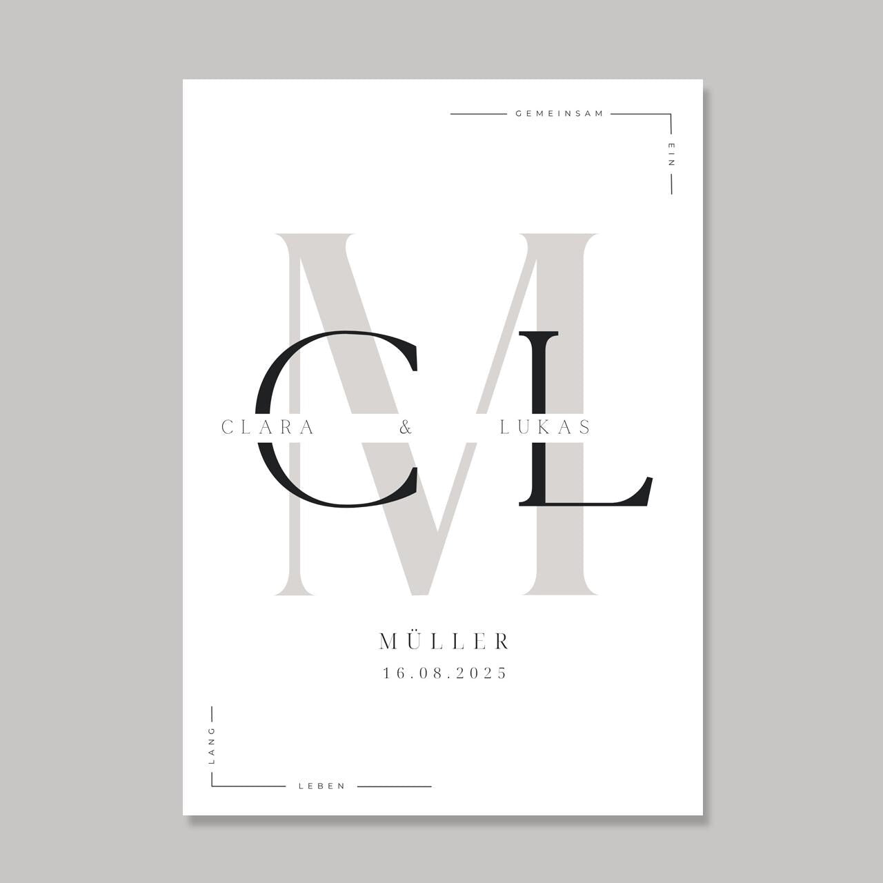 Hochzeit Poster Name Datum A4 A3 | Hochzeitsgeschenk Name personalisiert | Brautpaar Geldgeschenk Hochzeit Geschenk Richtfest Geld schenken