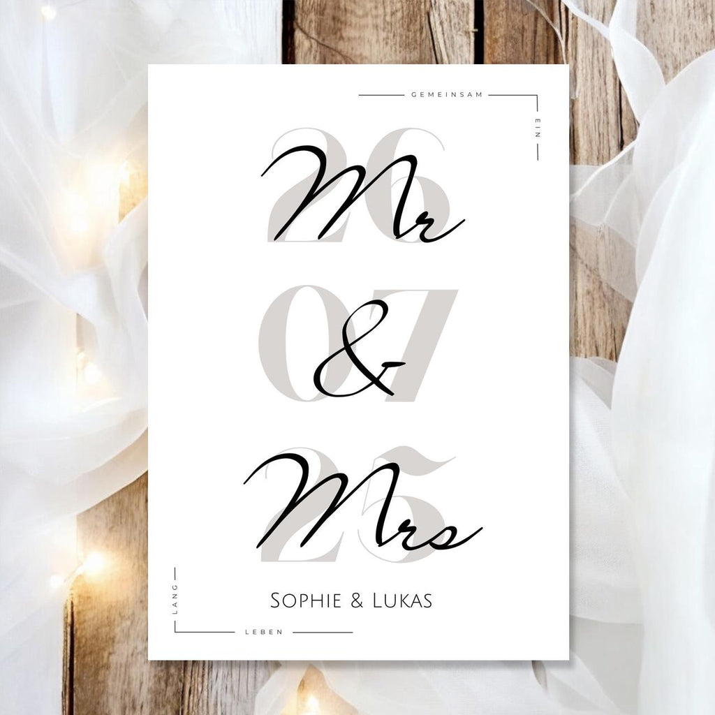 Hochzeit Poster Name Datum A4 A3 | Hochzeitsgeschenk Name personalisiert | Brautpaar Geldgeschenk Hochzeit Geschenk Richtfest Geld schenken