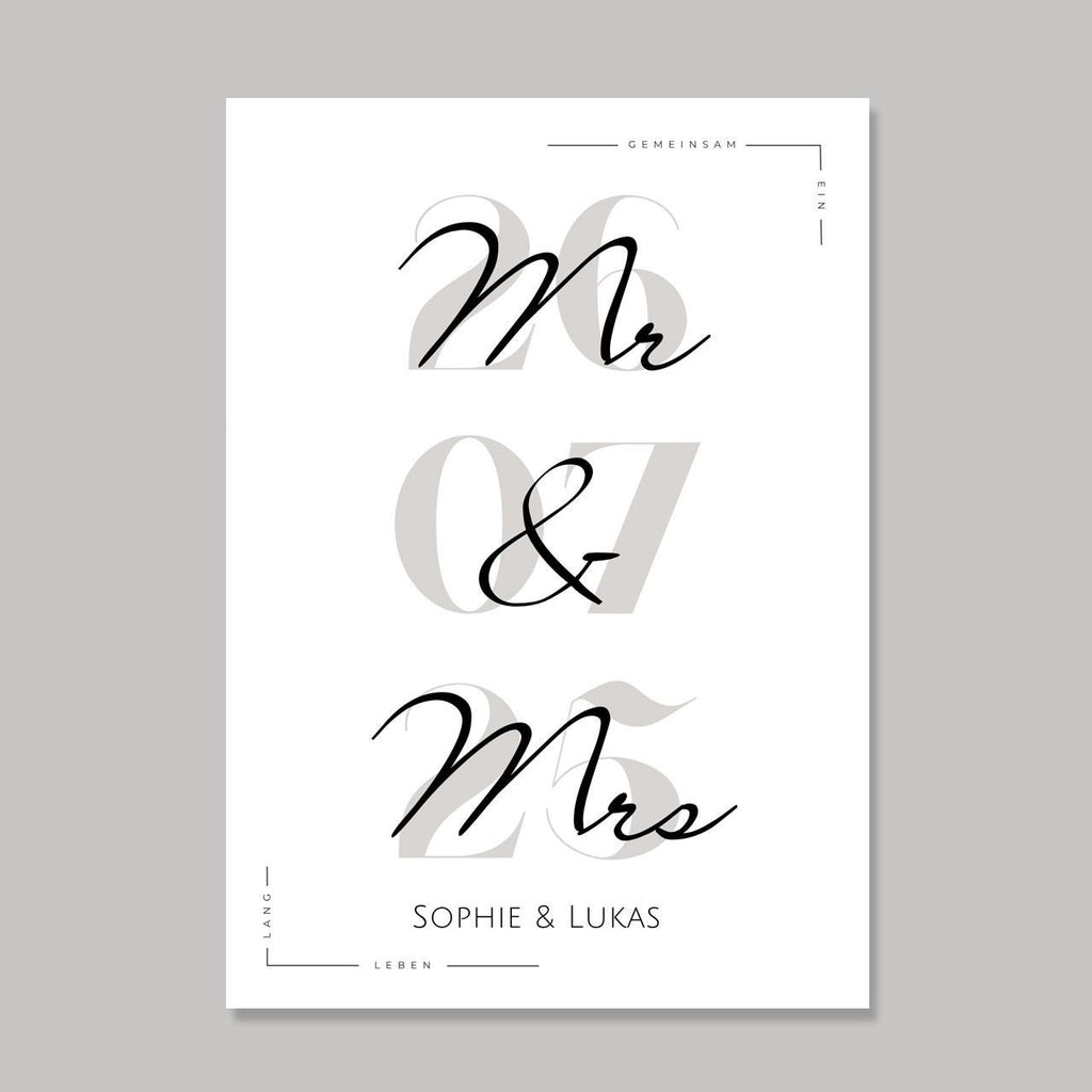 Hochzeit Poster Name Datum A4 A3 | Hochzeitsgeschenk Name personalisiert | Brautpaar Geldgeschenk Hochzeit Geschenk Richtfest Geld schenken