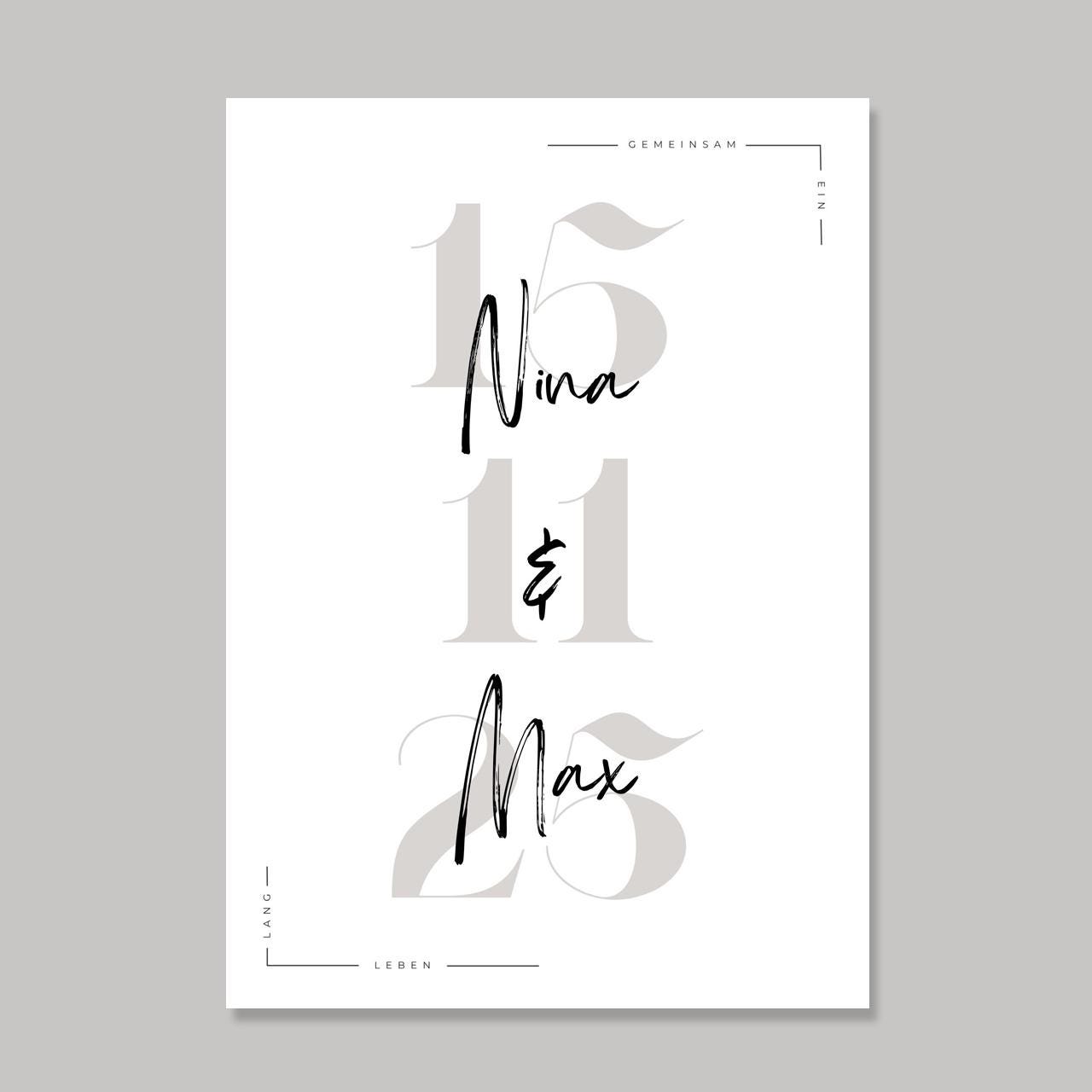 Hochzeit Poster Name Datum A4 A3 | Hochzeitsgeschenk Name personalisiert | Brautpaar Geldgeschenk Hochzeit Geschenk Richtfest Geld schenken