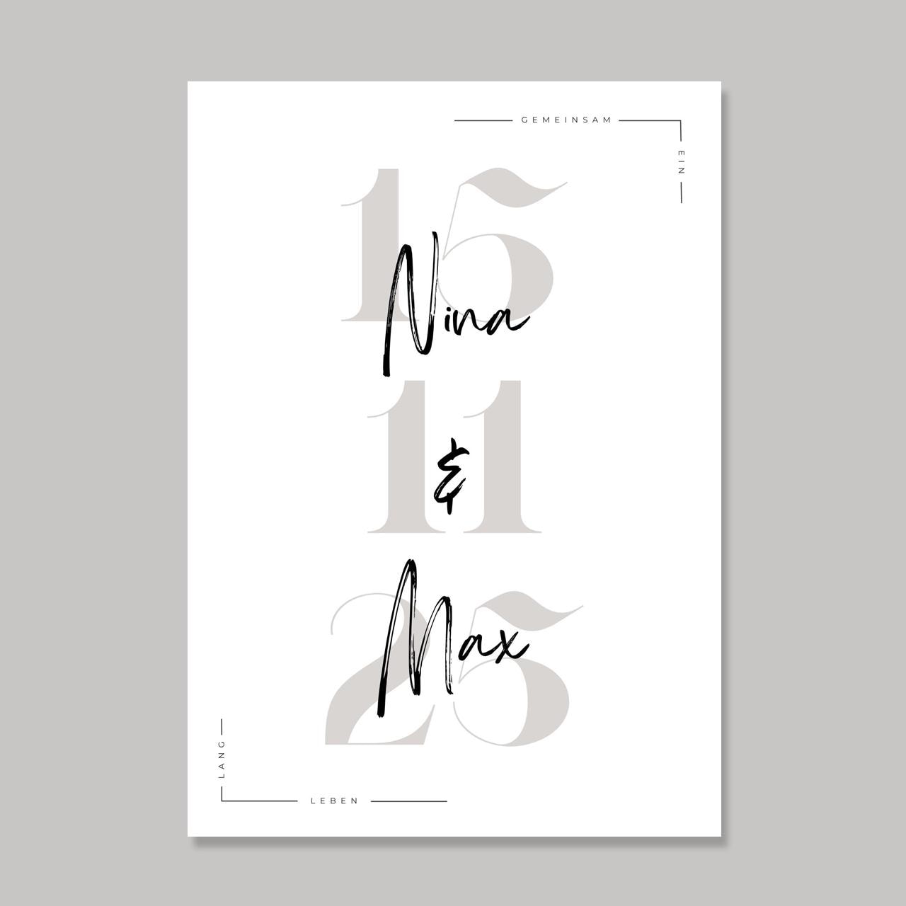 Hochzeit Poster Name Datum A4 A3 | Hochzeitsgeschenk Name personalisiert | Brautpaar Geldgeschenk Hochzeit Geschenk Richtfest Geld schenken