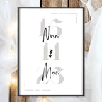 Hochzeit Poster Name Datum A4 A3 | Hochzeitsgeschenk Name personalisiert | Brautpaar Geldgeschenk Hochzeit Geschenk Richtfest Geld schenken