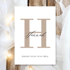 Geburtsposter Name Geburtsdaten A4 A3 | Personalisiertes Baby Poster | Geschenk zur Geburt Taufe | Kinderzimmer Deko Geschenk zum Einrahmen