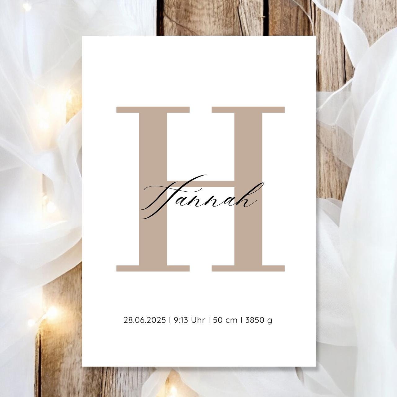 Geburtsposter Name Geburtsdaten A4 A3 | Personalisiertes Baby Poster | Geschenk zur Geburt Taufe | Kinderzimmer Deko Geschenk zum Einrahmen