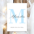 Geburtsposter Name Geburtsdaten A4 A3 | Personalisiertes Baby Poster | Geschenk zur Geburt Taufe | Kinderzimmer Deko Geschenk zum Einrahmen