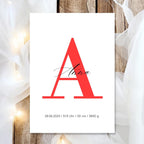 Geburtsposter Name Geburtsdaten A4 A3 | Personalisiertes Baby Poster | Geschenk zur Geburt Taufe | Kinderzimmer Deko Geschenk zum Einrahmen