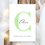 Geburtsposter Name Geburtsdaten A4 A3 | Personalisiertes Baby Poster | Geschenk zur Geburt Taufe | Kinderzimmer Deko Geschenk zum Einrahmen